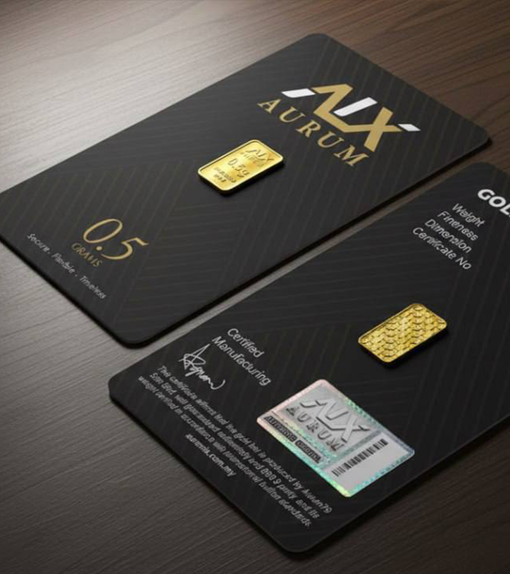 Physical Gold Malaysia Au999.9 gold bar ALX