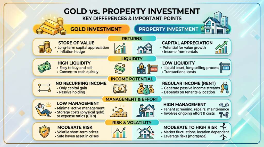 Compare gold and property investment